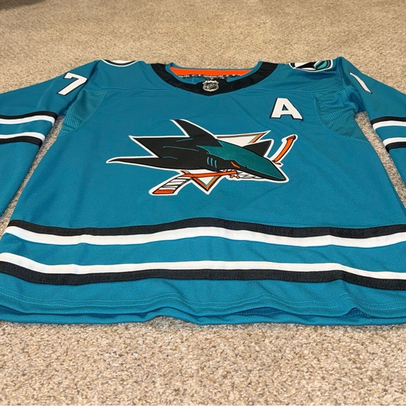 San Jose Sharks Macklin Celebrini #71 Teal Premium Stitched Jersey 46 Medium - Picture 9 of 9